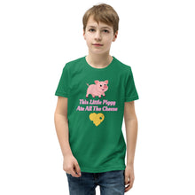 Load image into Gallery viewer, &#39;This Little Piggy Ate All The Cheese&#39; Unisex Youth Short Sleeve T-Shirt
