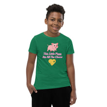 Load image into Gallery viewer, &#39;This Little Piggy Ate All The Cheese&#39; Unisex Youth Short Sleeve T-Shirt
