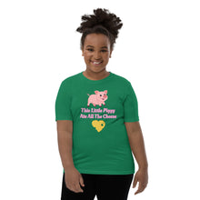 Load image into Gallery viewer, &#39;This Little Piggy Ate All The Cheese&#39; Unisex Youth Short Sleeve T-Shirt
