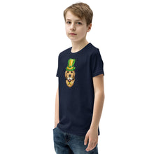 Load image into Gallery viewer, &#39;St. Patrick&#39;s Day Golden Retriever Dog&#39; Unisex Youth Short Sleeve T-Shirt
