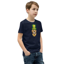 Load image into Gallery viewer, &#39;St. Patrick&#39;s Day Golden Retriever Dog&#39; Unisex Youth Short Sleeve T-Shirt
