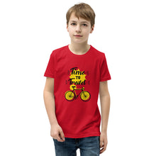 Load image into Gallery viewer, &#39;Time To Travel Bicycle&#39; Unisex Youth Short Sleeve T-Shirt
