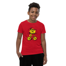 Load image into Gallery viewer, &#39;Time To Travel Bicycle&#39; Unisex Youth Short Sleeve T-Shirt
