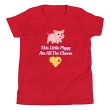 Load image into Gallery viewer, &#39;This Little Piggy Ate All The Cheese&#39; Unisex Youth Short Sleeve T-Shirt
