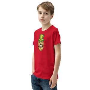 'St. Patrick's Day Golden Retriever Dog' Unisex Youth Short Sleeve T-Shirt