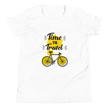 Load image into Gallery viewer, &#39;Time To Travel Bicycle&#39; Unisex Youth Short Sleeve T-Shirt
