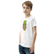 Load image into Gallery viewer, &#39;St. Patrick&#39;s Day Golden Retriever Dog&#39; Unisex Youth Short Sleeve T-Shirt
